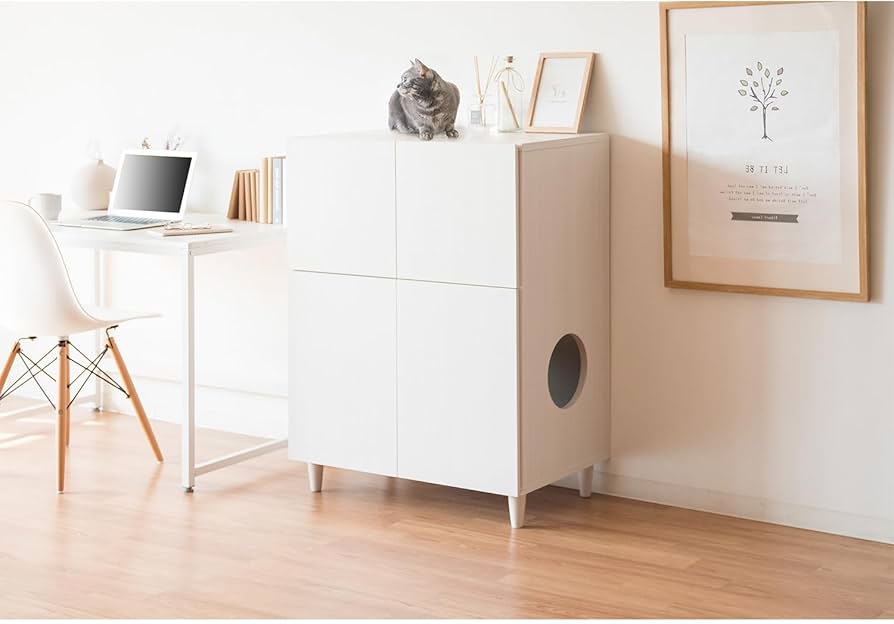 Amazon.co.jp: アスクリエイト キャビネット ペット 収納棚 猫